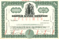 Copper Range Co. - Michigan Specimen Stock Certificate